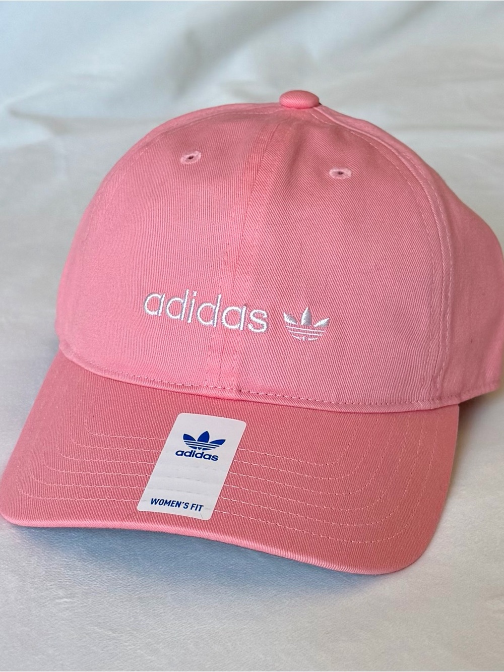 adidas Pink Embroidered Trefoil Baseball Cap